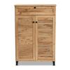 Baxton Studio Coolidge ModernOak Brown Finished Wood 5-Shelf Shoe Storage Cabinet 197-11926-ZORO